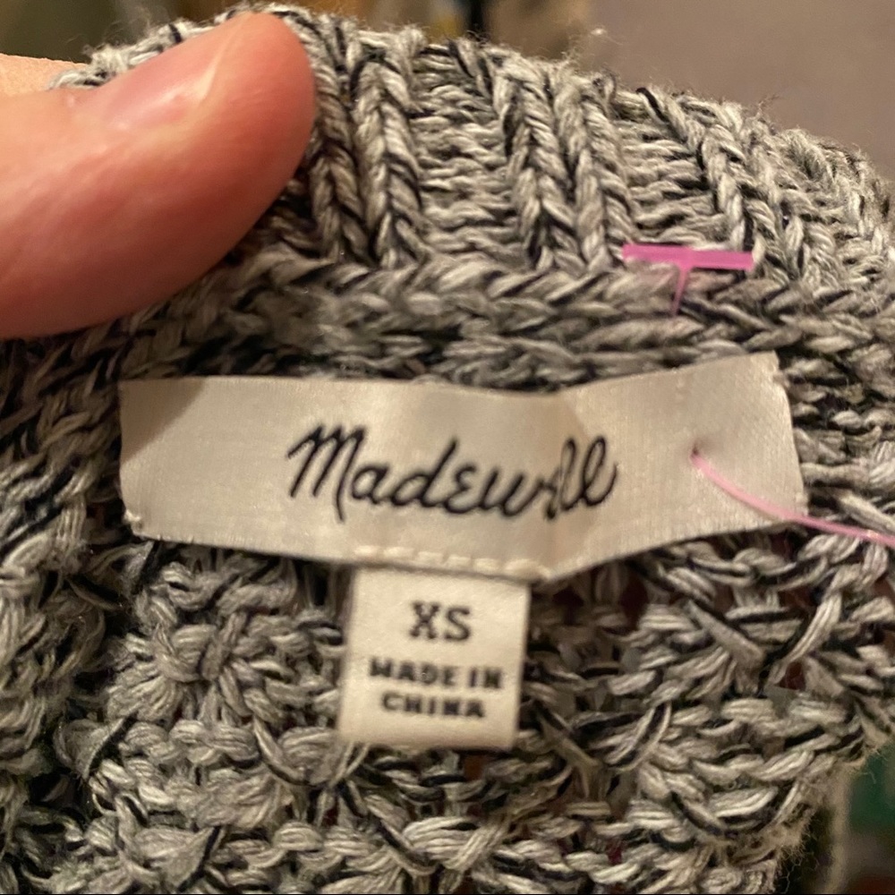 Madewell Grey Long Sleeve Marled Plaza Pullover - Picture 9 of 9